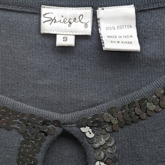 Y2k Black Long Sleeve Vintage Spiegel Top - Picture 3 of 3